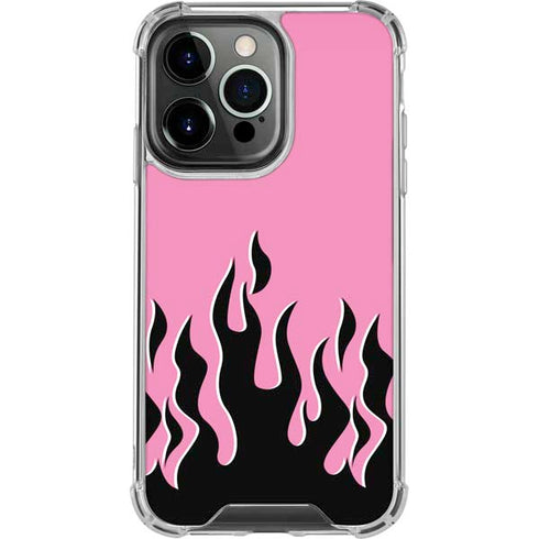 Pink Flames iPhone 16 Pro Clear Case